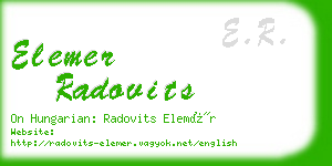 elemer radovits business card